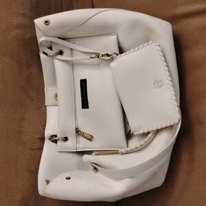 House of Harlow 1960 Cream Shoulder Bag with Gold Details